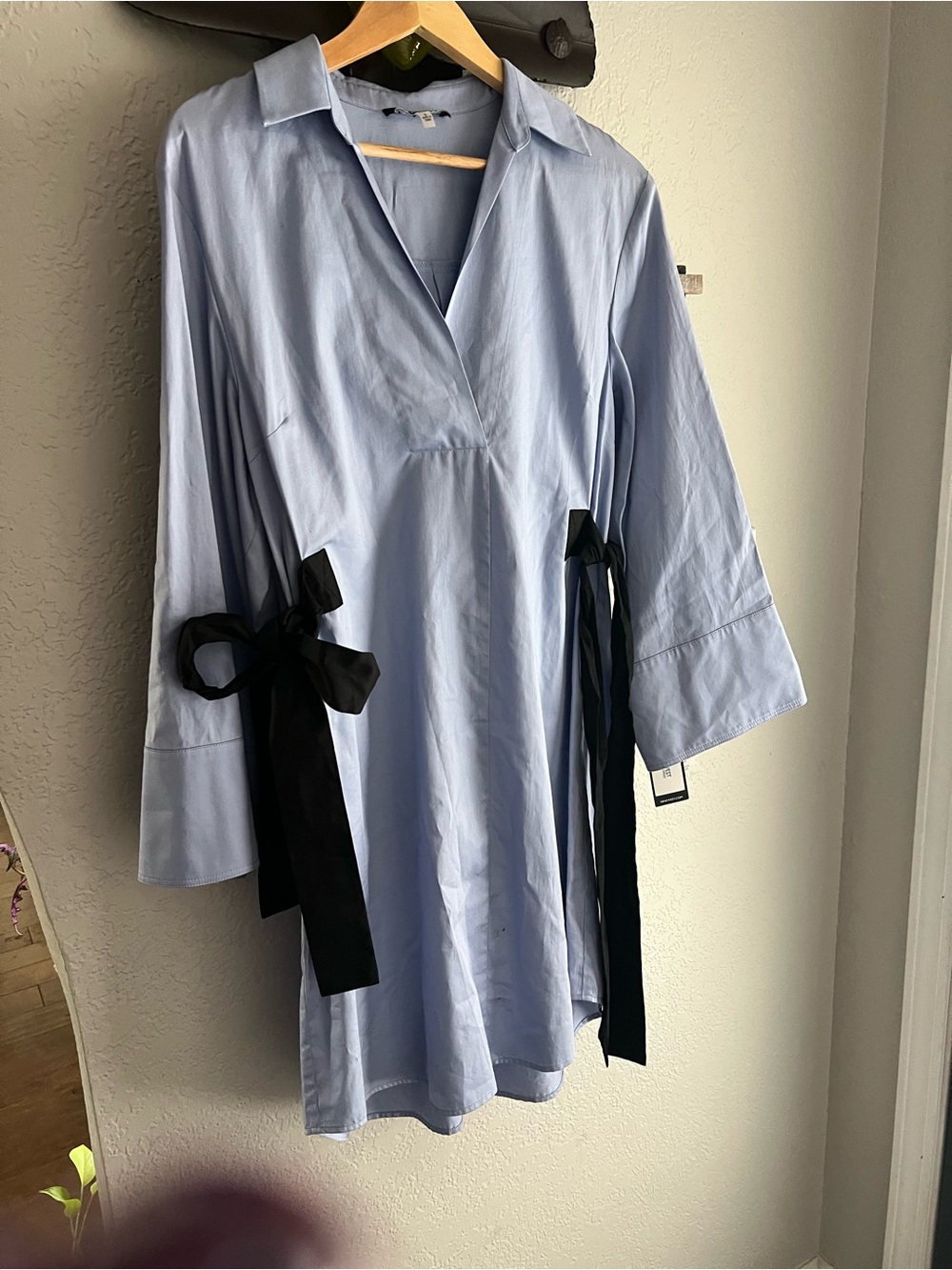 Nine West Light Blue Sleep Tunic with Black Side Ties